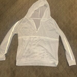 White Mesh Hoodie